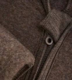 Huttelihut Køredragt - Uldfleece - Brown Melange m. Ører