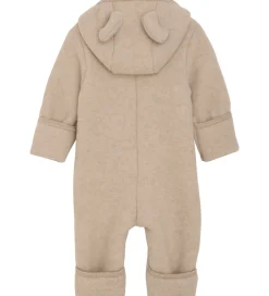 Huttelihut Køredragt - Uldfleece - Camel Melange m. Ører