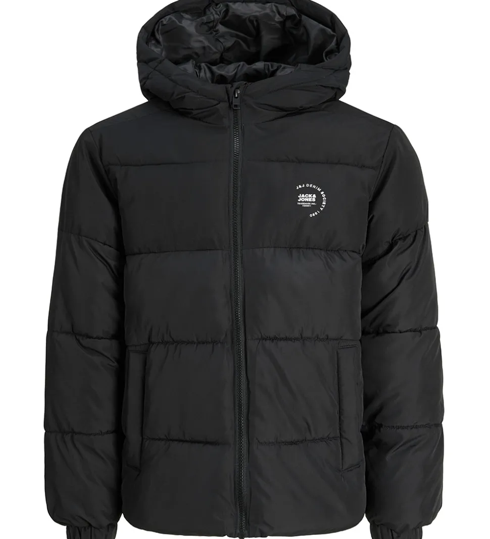 Jack & Jones Dynejakke - JjMaze - Black/WHITE LOGO