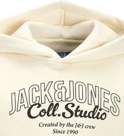 Jack & Jones Hættetrøje - JjMakoto - Antique White/Big Print