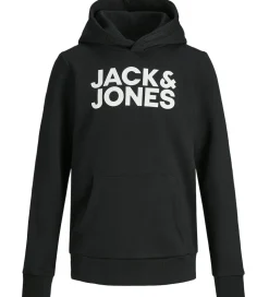 Jack & Jones Hættetrøje - Noos - JjeCorp - Black/JR/Large Print