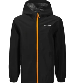 Jack & Jones Regnjakke - PE - JjefLynn - Sort/Dark Cheddar Zipp