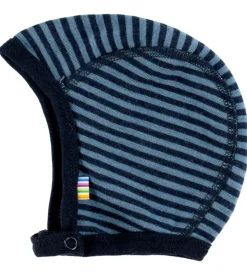 Joha Babyhjelm - Uld - Blå m. Striber