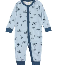 Joha Heldragt - Uld/Bambus - Lyseblå m. Print