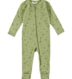 Joha Heldragt m. Fødder - Uld - Lys Olive m. Stjerner