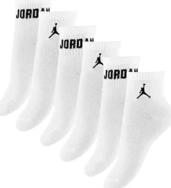 Jordan Ankelstrømper - 6-pak - Hvid m. Sort