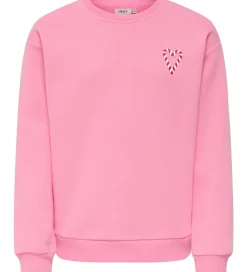 Kids Only Sweatshirt - KogZenja - Sachet Pink/Holly Jolly