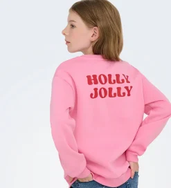 Kids Only Sweatshirt - KogZenja - Sachet Pink/Holly Jolly