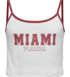 Kids Only Top - Rib - KonVikka - Bright White/Ruby Wine + Print