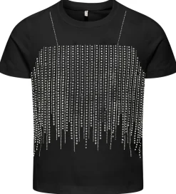 Kids Only T-shirt - KogBillie - Stone Top - Black/Rhinestone Sil