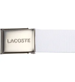 Lacoste Bælte - Woven Strap - Hvid m. Logo