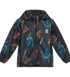 LEGO® Ninjago Softshelljakke - LWSaku 602 - Koksgrå m. Ninjaer