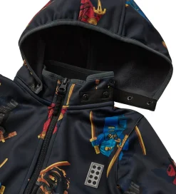 LEGO® Ninjago Softshelljakke - LWSaku 602 - Koksgrå m. Ninjaer