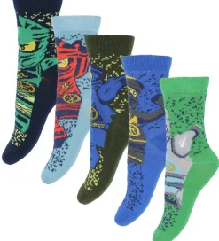 LEGO® Ninjago Strømper - 5-pak - LwaGan - Blå/Grøn