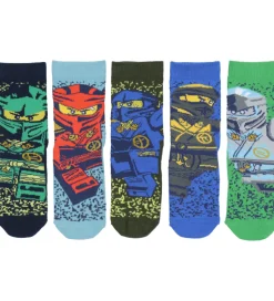 LEGO® Ninjago Strømper - 5-pak - LwaGan - Blå/Grøn