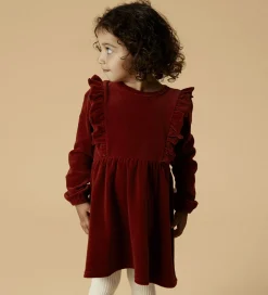 Lil' Atelier Kjole - Velour - NmfSaga - Red Dahlia