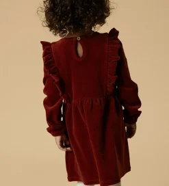 Lil' Atelier Kjole - Velour - NmfSaga - Red Dahlia