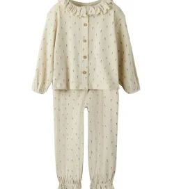 Lil' Atelier Nattøj - 2-delt - Rib - NmfGago - Turtledove/Floral