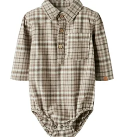 Lil Atelier Skjortebody l/æ - NbmRebel - Sepia Tint