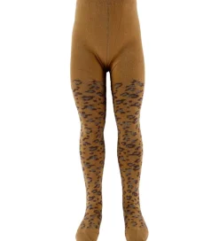 Melton Strømpebukser - Leopard - Biscuit