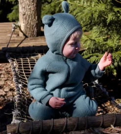 Mikk-Line Elefanthue - Uld - 1-lags - Balsam Green m. Ører