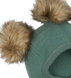 Mikk-Line Elefanthue - Uld - 1-lags - Balsam Green m. Kvaste