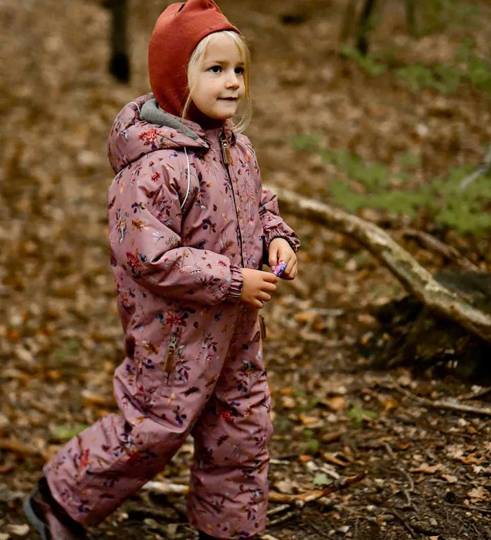 Mikk-Line Flyverdragt - Floral - Burlwood m. Print