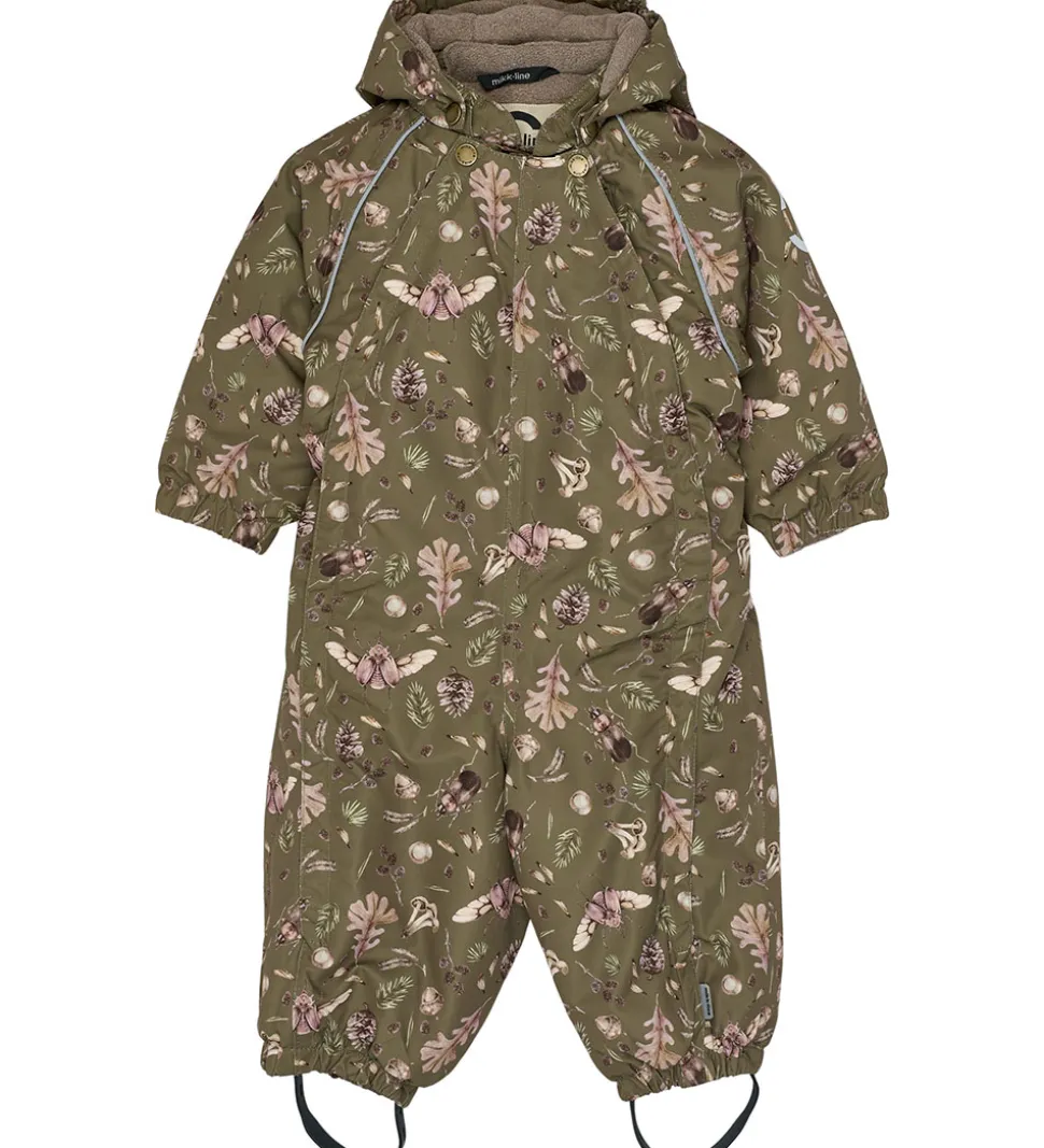 Mikk-Line Flyverdragt - Forest - Burnt Olive m. Print