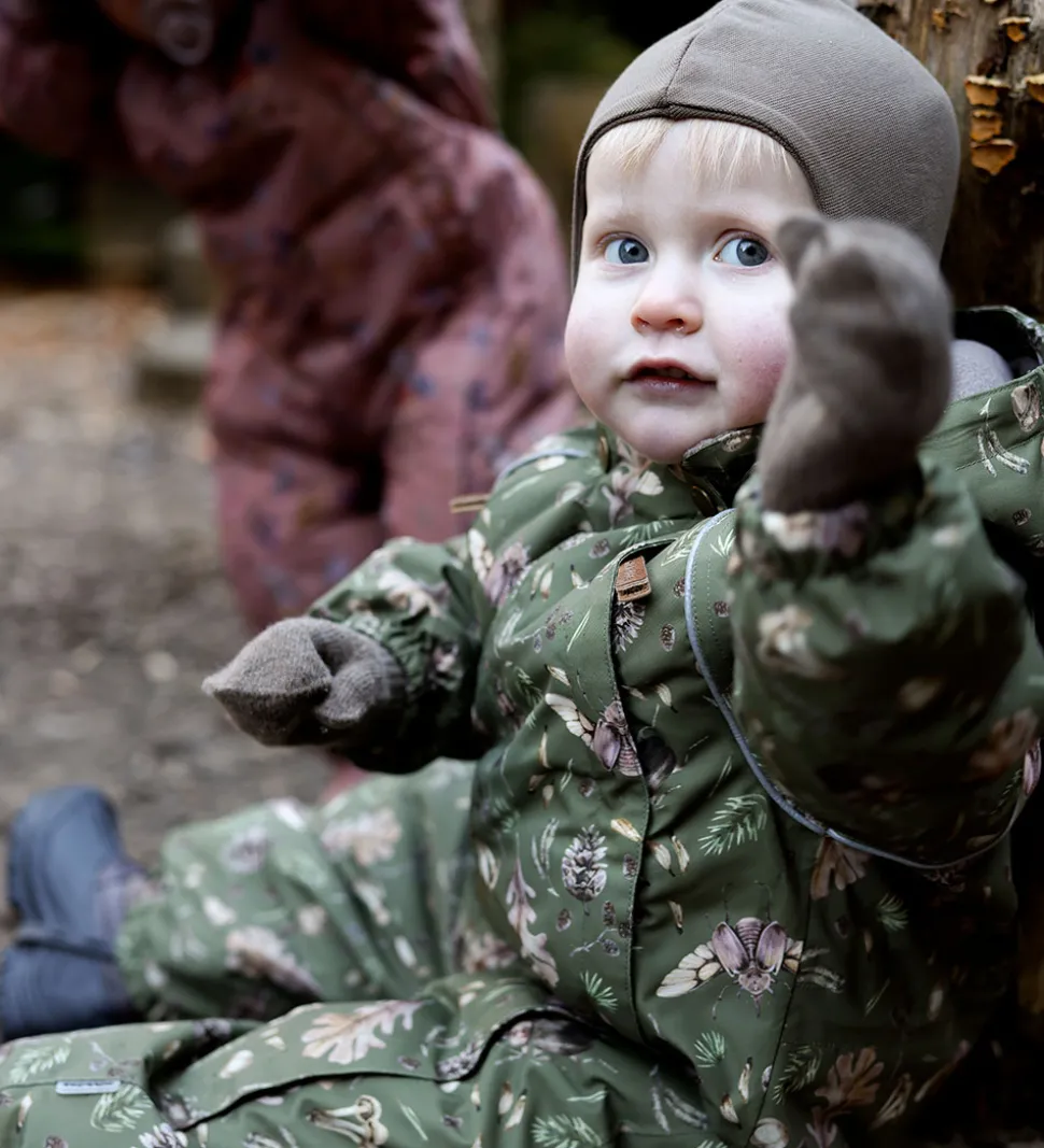 Mikk-Line Flyverdragt - Forest - Burnt Olive m. Print