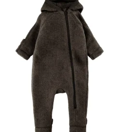 Mikk-Line Køredragt m. Hætte - Uld - Dark Brown Melange