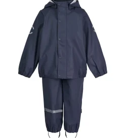 Mikk-Line Regntøj m. Seler - PU - Recycled - Blue Nights