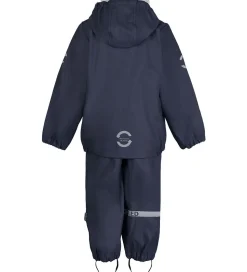 Mikk-Line Regntøj m. Seler - PU - Recycled - Blue Nights