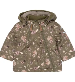 Mikk-Line Vinterjakke - Recycled - Burnt Olive m. Print