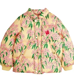 Mini Rodini Dynejakke - Alpine Flowers - Gul