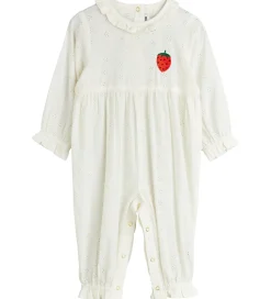 Mini Rodini Heldragt - Strawberry Schiffli - Hvid