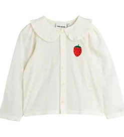 Mini Rodini Skjorte - Strawberry Schiffli - Hvid