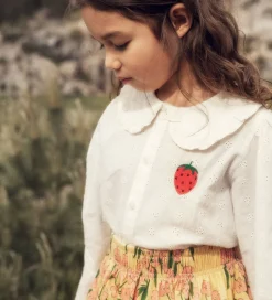 Mini Rodini Skjorte - Strawberry Schiffli - Hvid