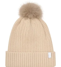 Minymo Hue m. Fleece - Uld/Akryl - Sandshell m. Kvast