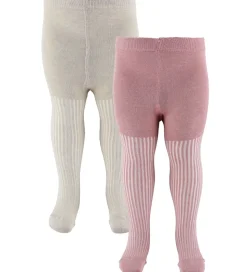 Minymo Strømpebukser - 2-pak - Ash Rose m. Glimmer