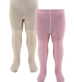 Minymo Strømpebukser - Strik - 2-pak - Woodrose