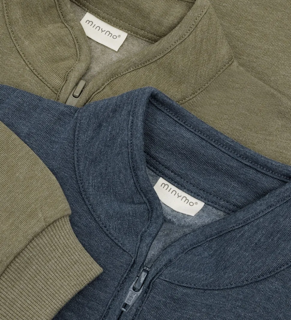 Minymo Sweatshirt m. Lynlås - 2-pak - Vetiver