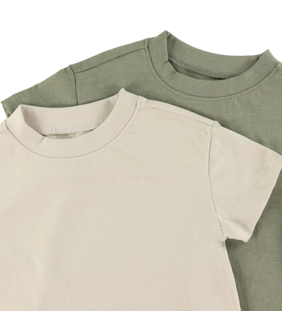 Minymo T-shirts - Loose Fit - 2-pak - Vetiver
