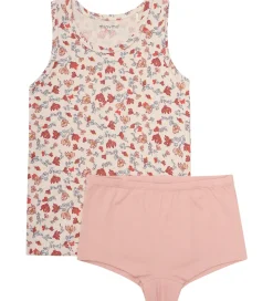 Minymo Undertøj - 2-pak - Sandshell/Rosa m. Blomster