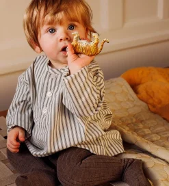 MP Strømpebukser - Uld - Rib - Brown Melange