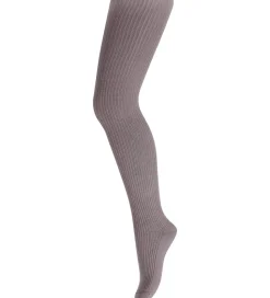 MP Strømpebukser - Uld - Rib - Marley - Dark Purple Dove