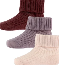 MP Strømper - Uld - Rib - 3-pak - Rose Dust