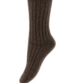 MP Strømper - Uld/Viskose - Rib - Strik - Bellie - Brunmeleret