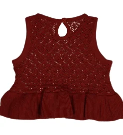 Müsli Vest - Knit Scallop - Russet m. Hulmønster