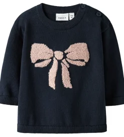 Name It Bluse - Strik - NbfRebow - Navy Blazer m. Sløjfe