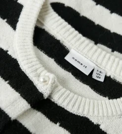 Name it Cardigan - NkfSylvea - Strik - Cloud Dancer/w.Black Stri